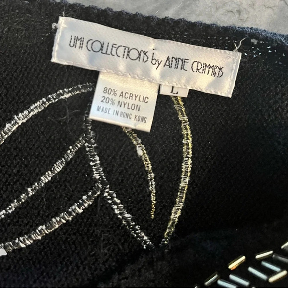 Umi Collections by Anne Crimmins Vintage Santana Knit Tunic Metallic Leaves L - Picture 4 of 7